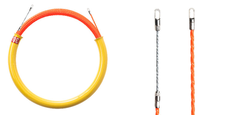 配線工事をスムーズに!収納ケース付で持ち運びも簡単な30m通線ワイヤーを1月16日に発売 接触抵抗が少ないツイスト形状で取り回しがしやすいポリエステルファイバーを採用した電気工事やLAN配線に便利な通線ワイヤー