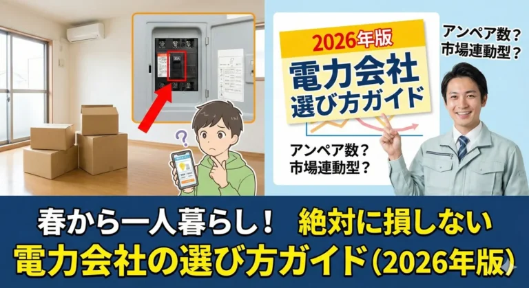春から一人暮らし！契約アンペアって何？絶対に損しない電力会社の選び方ガイド（2026年版）